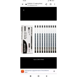 Jel Kalem Siyah 0.38 MM 12 Adet