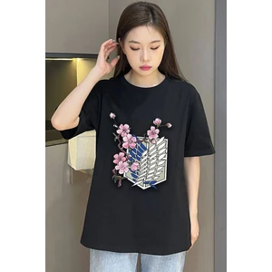 Unisex Flowers Baskılı T-Shirt