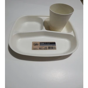 Hobby Life Reis Kahvaltı Tabağı Üç Bölmeli Tabak Mama Tabağı Tabldot + Bardak