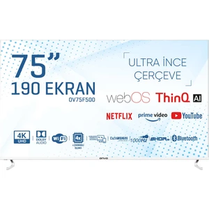 OV75F500 75" 190 Ekran Uydu Alıcılı 4K Ultra HD Smart LED TV