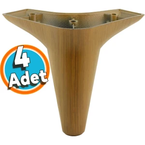 Mobilya Yatak Kanepe Sehpa Tv Ünitesi Koltuk Ayağı 12 cm Kahverengi Ahşap Desenli Baza Ayak  (4 Adet)