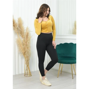 Geniş Yaka Fitilli Kadife Crop Hardal Rengi