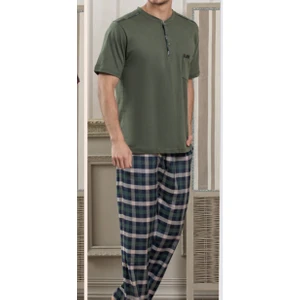 Erkek Kısa Kollu Pijama TAKIMI-2701-YEŞIL