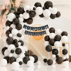 Siyah Beyaz Pastel Balon Zincir Seti