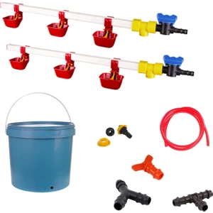 Tavpet Nipel Tavuk Suluğu 20 Lt Depolu Dilli Çanaklı (Set/12)