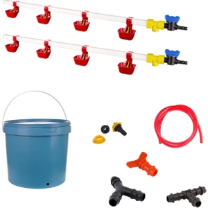 Tavpet Nipel Tavuk Suluğu 20 Lt Depolu Dilli Çanaklı (Set/18)