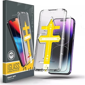 M.TK Moveteck Apple Iphone 13 Pro Max Ekran Koruyucu Cam Otomatik Kolay Kurulum Glas.tr Ez Fit Sensor Protection Installation 5d Tam Kaplar Çizilmez Cam