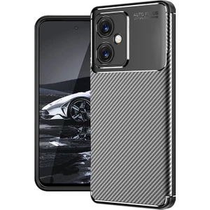 M.TK Moveteck Xiaomi Poco X5 5g Uyumlu Kılıf Kamera Lens Korumalı Karbon Fiber Tasarım Görünümlü Desenli Silikon Su ve Leke Tutmaz Soft Kapak