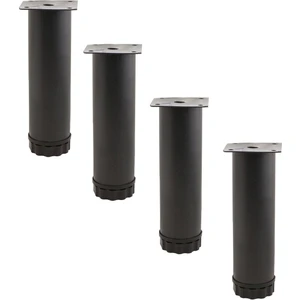 Mobilya Kanepe Baza Koltuk Metal Destek Ayağı Ayarlanabilir Siyah Ayak 15 Cm ( 4 Adet)