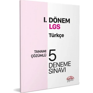 Editör Yayınları 8. Sınıf LGS Türkçe 1. Dönem 5 Deneme