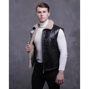 Erkek Hakiki Deri Kürklü Yelek