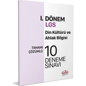 Editör Yayınları 8. Sınıf LGS Din Kültürü ve Ahlak Bilgisi 1. Dönem 10 Deneme