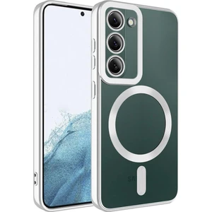 Samsung Galaxy S23 Plus Kılıf Magsafe Kenar Renkli Şeffaf Setro Kapak