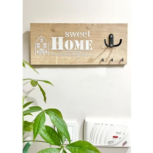 Ahşap Anahtarlık Askılığı Anahtar Asacağı Duvar Askılığı Dekoratif Askılık 15 x 40 cm