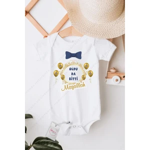 Oldu Da Bitti Sünnet Özel Tasarım Bebek Zıbın Pamuklu Çıtçıtlı Body
