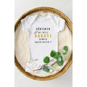 Sürpriz Baba Oluyorsun Özel Tasarım Bebek Zıbın Pamuklu Çıtçıtlı Body