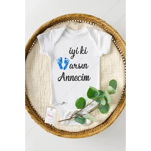 Iyi Ki Varsın Annecim Özel Tasarım Bebek Zıbın Pamuklu Çıtçıtlı Body