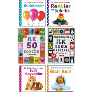Pearson Çocuk Kitapları - Diytoy Ilk 50 Sözcük + Diytoy Bebeğimin Ilk Zeka Kartları + Bebek Dokun Hisset Ciltli Kitaplar ( Renkler ve Şekiller + Ilk Kelimeler + Evcil Hayvanlar + Bıcı Bıcı ) / 6 Kitap