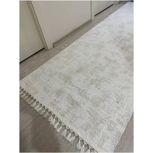 Jel Kaymaz Halı Asos Nevra Krem Kaymaz Taban Yolluk Yıkanabilir Halı Krem Düğüm Saçaklı