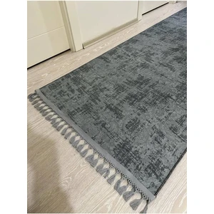 Jel Kaymaz Halı Asos Nevra Antrasit Kaymaz Taban Yolluk Yıkanabilir Halı Gri Düğüm Saçaklı