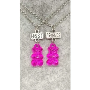 Tuna Takı & Aksesuar Jelibon Ayıcıklar Arkadaşlık Bff Best Friends Kolyesi Zincirli Model 2. Çocuk Genç Kolye.