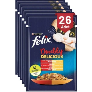 Çifte Lezzet Sığır & Tavuklu Kedi Yaş Mama 85 gr 26 Ad