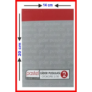 Gider Pusulası 14X20 cm Boyutunda 2/50 Otokopili 1 Asıl 1 Suret 2 Nüsha