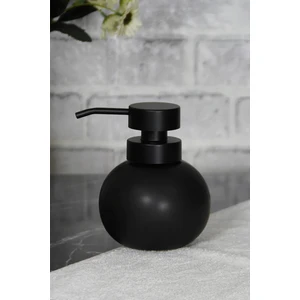 Lüks Siyah Tombul Stoneware Sıvı Sabunluk Siyah Başlıklı Deterjanlık Banyo ve Mutfak Sabunluğu