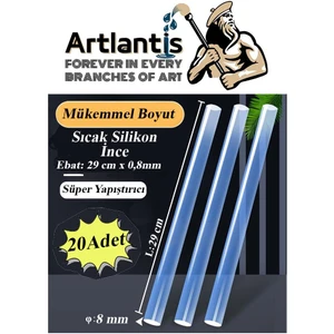 Ince Sıcak Silikon Mum 20 Adet 1 Paket Mum Çubuk Silikon Ince Silikon Tabanca Yedeği Ince 1 Paket