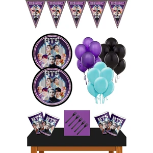 Parti Furyası Bts Kpop Doğum Günü Konsepti 8 Kişilik Bts Doğum Günü Seti Ekonomik