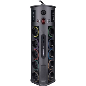 Swapp Sp10af_Usb 3.1A 1.8M 1.5Mm2 10Lu Akım Kor. Gri + 2 Usb Port 3100Ma 5V Priz