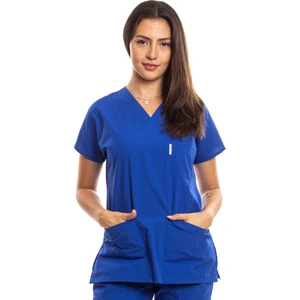Simirna Üniforma Cerrahi Doktor Hemşire Scrubs Saks Mavisi Forma Tek Üst