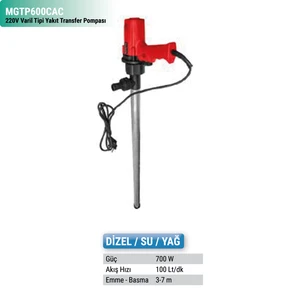 220V Varil Tipi Yakıt Transfer Pompası MGTP600CAC
