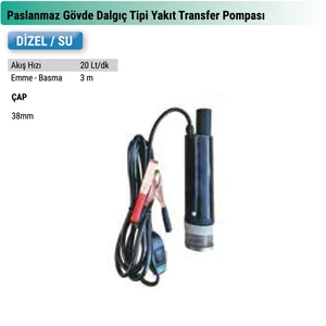 Paslanmaz 24V Gövde Dalgıç Tipi 50W Yakıt Transfer Pompası MGTP80S24