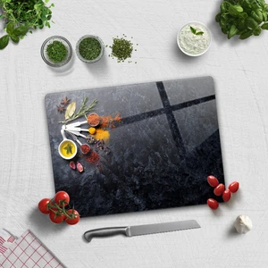 Baharat Çeşnisi | Cam Kesme Tahtası - Cam Kesme Tablası | 30cm x 40cm