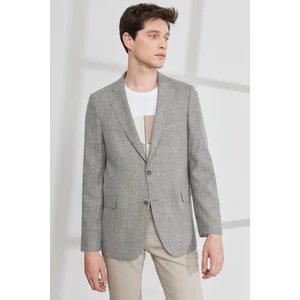 ALTINYILDIZ CLASSICS Erkek Siyah-bej Comfort Fit Rahat Kesim Mono Yaka Desenli Blazer Ceket