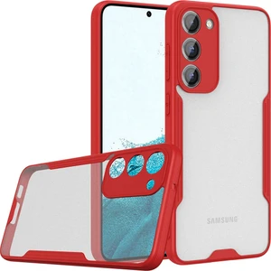 Kzy Samsung Galaxy S23 Kılıf Kamera Korumalı Colorful Silikon Kapak - Kırmızı