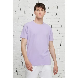 AC&Co / Altınyıldız Classics Erkek Lila Slim Fit Dar Kesim Modal Bisiklet Yaka Yumuşak Tuşeli Esnek Basic Tişört