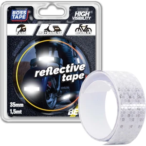 Boss Tape Reflektif Işık Gelince Parlayan Kedi Gözü Bant Beyaz En:35mm Boy:1,5mt Motosiklet Bisiklet Dorse