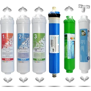 Kapalı Kasa 12 Inç Su Arıtma Cihazı Filtresi 6 Aşamalı Inline Filtre Seti (Nsf Vontron Membran)