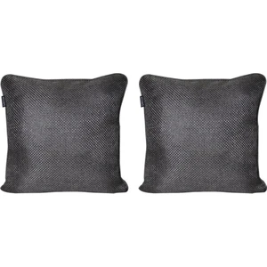 2'lı Hasır Dokulu Fitilli Çift Taraflı Kırlent Kılıfı Antrasit