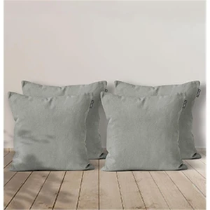 4'lü Kadife Dokulu Kırlent Kılıfı Taş