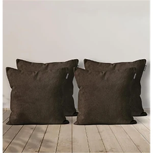 4'lü Kadife Dokulu Kırlent Kılıfı Acı Kahve