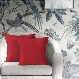 2'li Kadife Dokulu Kırlent Kılıfı Kırmızı