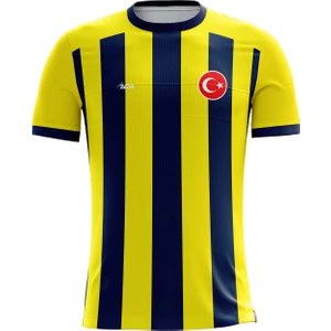 ACR Giyim  Kişiye Özel Futbol Forması, Hediyelik Forma Tek Üst Sarı Lacivert 2020 Modeli
