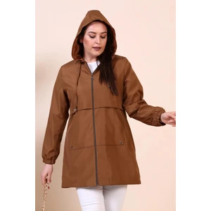 Kadin Buyuk Beden Tesettur Giyim Fermuarlı Trenckot Mevsimlik