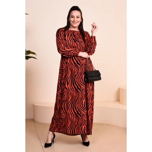 Kadin Anne Buyuk Beden Elbise Cicekli Tesettur Giyim