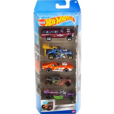 Hot Wheels Beşli Araba Seti Hw Exposed Engines