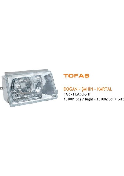 Far Komple H4 Fıat Doğan 88-92 Sağ Tırnaklı