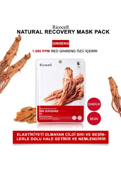 Kuru Ciltler Için Kırmızı Ginseng Özlü Nemlendirici Lüks Maske